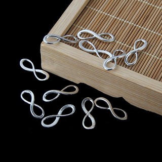 Gói 10 cái charm phụ kiện làm vòng tay hình vô cực màu bạc làm trang sức, phụ kiện handmade