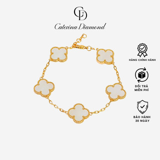 Vòng tay nữ Caterina Diamond Gold Four-Leaf Clover Bracelet With White Inlay 2266WH