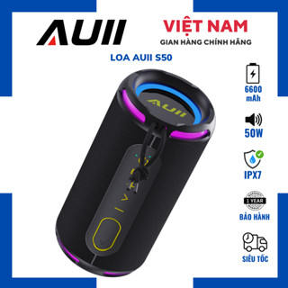 [ TẶNG NHẠC ] Loa Auii S50 Hỗ Trợ Bluetooth 5.3, Công Suất 50W Bass Mạnh, Full Led, Kháng Nước IPX7, Pin Trâu 6600mAh