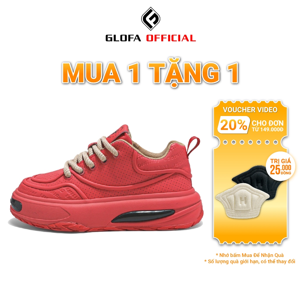Giày Thể Thao Nam GLOFA - G48, Giày Nam Cao Cấp 2 Màu Cá Tính, Giày Da Siêu Mềm, Đế Cao Su Non Êm Chân Cao 4.5cm