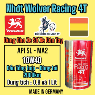 Nhớt Wolver Racing 4T 10W40 Tổng Hợp