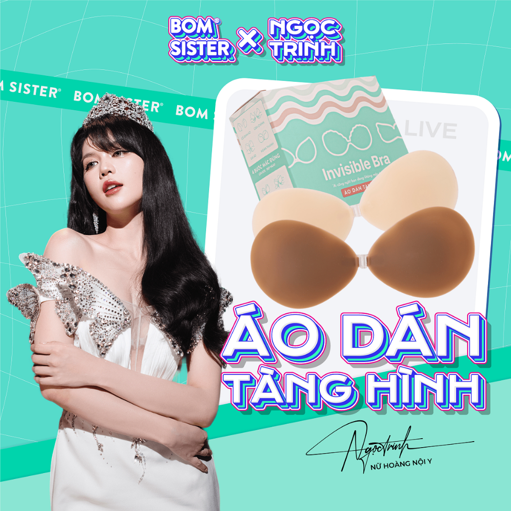 BOM Sister x Ngọc Trinh - Áo dán cài trước diện trang phục hở siêu mỏng không lộ BOM Sister D005