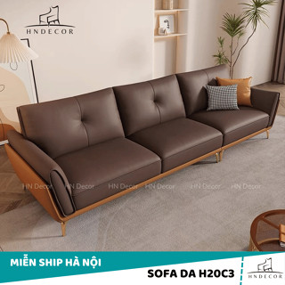 Ghế sofa da cao cấp H20C3 phối màu tạo điểm nhấn với  đệm lò xo êm ái, đàn hồi.