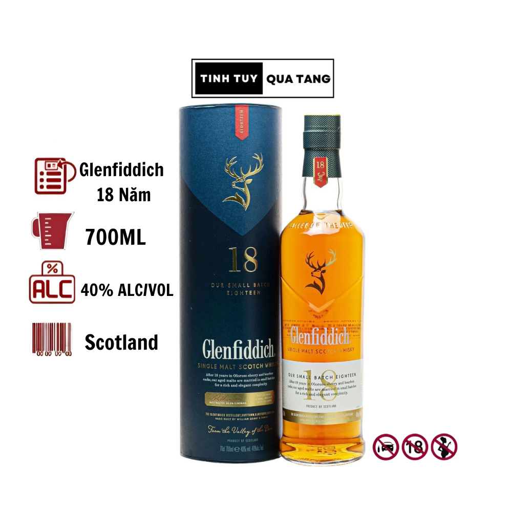 Rượu Glenfiddich 18 năm, dung tích 700ml, nồng độ 40%