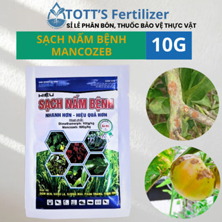 Thuốc trừ nấm bệnh mancozeb TOTT's Fertilizer ,gói 10g, sạch nấm bệnh cho cây trồng nhanh và hiệu quả