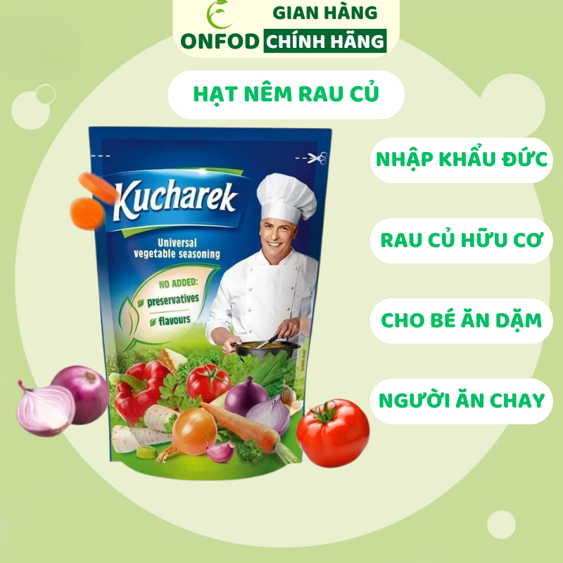 Hạt nêm hữu cơ chay Kucharek Đức ONFOD cho bé ăn dặm ăn chay giảm cân healthy eat clean