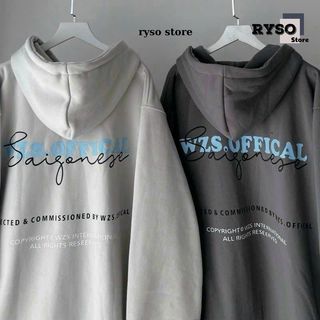 Áo Khoác Nỉ Bông In Chữ SÀI GÒN Khoá Kéo Zip In Dáng Form Rộng Nón 2 Lớp, Áo Hoodie Kéo Zip In Chữ Nón Rộng Unisex RYSO