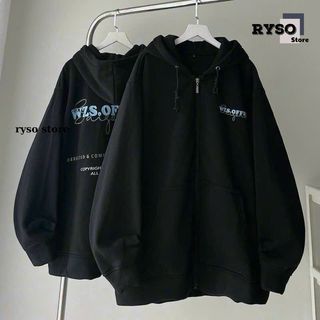 Áo Khoác Nỉ Bông In Chữ SÀI GÒN Khoá Kéo Zip In Dáng Form Rộng Nón 2 Lớp, Áo Hoodie Kéo Zip In Chữ Nón Rộng Unisex RYSO