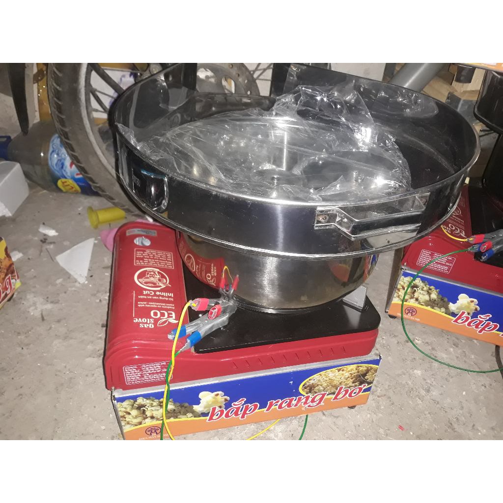 Máy nổ ngô,máy nổ bỏng bắp bơ gas van mini có máng nồi 3 lớp siêu bền <Hàng Xưởng>