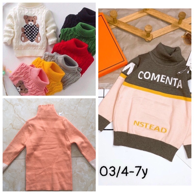 Áo len cổ cao cho bé