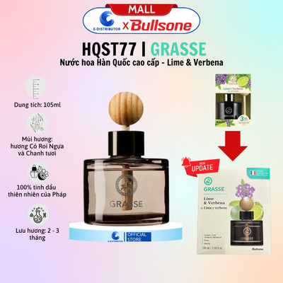 [HỎA TỐC] Nước hoa ô tô Bullsone Grasse Diffuser Lime & Verbena HQST77 (Chanh & cỏ roi ngựa)