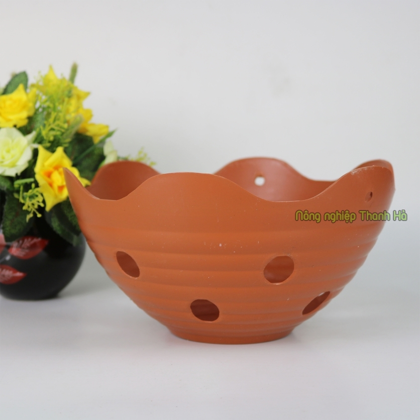 Giỏ trồng lan màu gốm phi 23cm - CN26