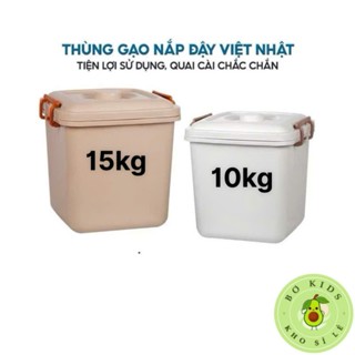 Thùng Đựng Gạo Việt Nhật Dung Tích 10kg, 5351 hộp đựng gạo, thùng nhựa có nắp để đồ ăn khô tiện lợi