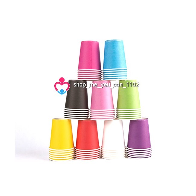 Cốc giấy nhiều màu sét 10 cái