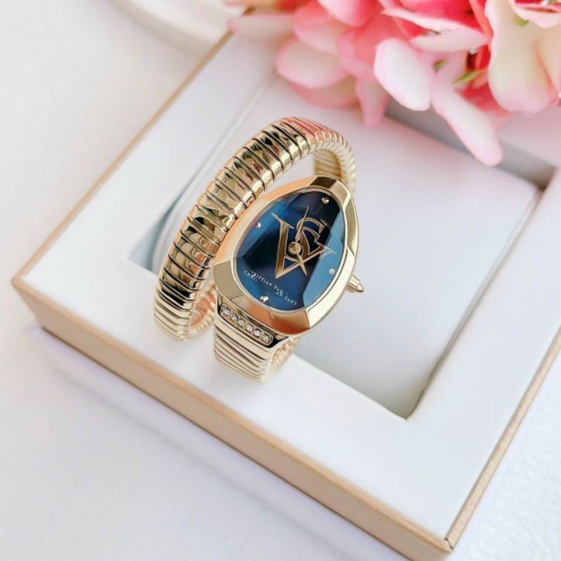 [Chính Hãng 100%]Đồng Hồ Nữ Christian Van Sant CV0873 (0873) Mặt Xanh Siz 30 Máy Quartz (Pin) Dây Ki