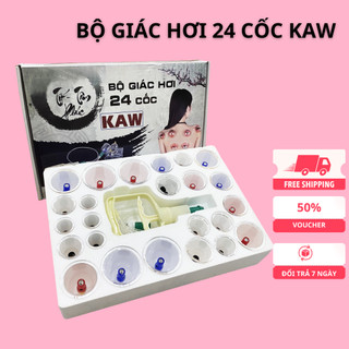  Bộ giác hơi chân không KAW - Không Dùng Lửa Nhựa Nguyên Sinh 24 Cốc Bền Bỉ An Toàn Cho Sức Khỏe 