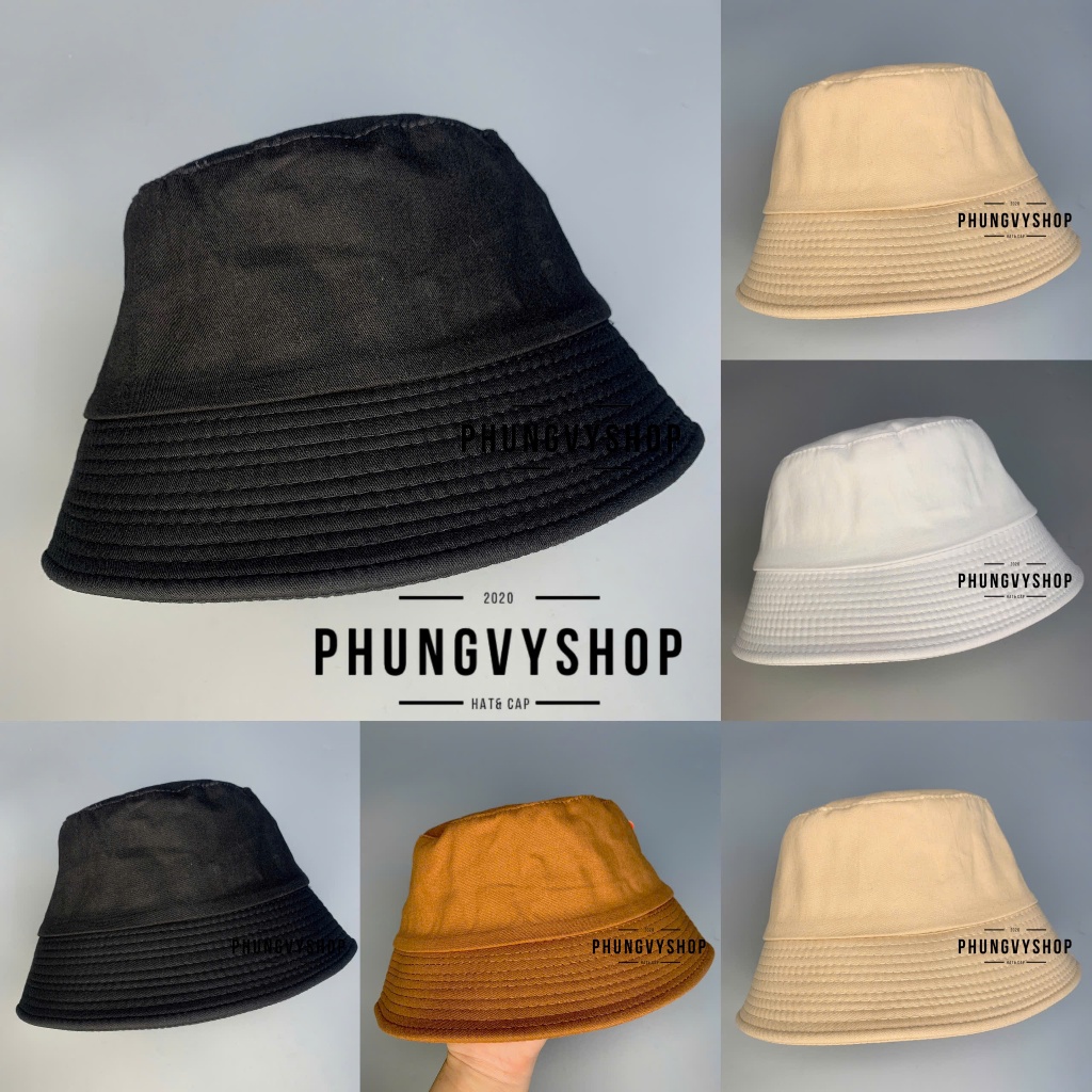 SALE) Nón bamboo bucket trơn form cụp sụp