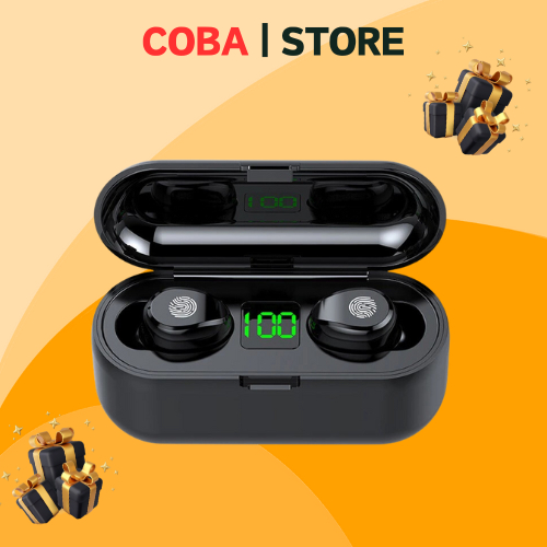 Tai Nghe Bluetooth F9 TWS 5.0 Có Micro Không Dây Nghe Gọi Cảm Ứng Chạm Âm Thanh Sống Động - F9- Coba