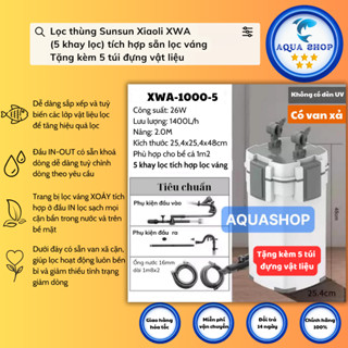 (Tặng kèm 5 túi đựng Vật Liệu Lọc) Lọc thùng Sunsun Xiaoli XWA (5 khay lọc) tích hợp sẵn lọc váng