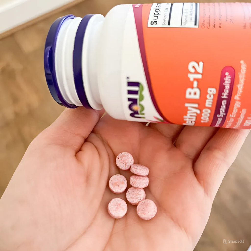 Viên Vitamin B12 Methyl Now 1000mcg (100 viên ngậm) bổ máu bổ não, giảm rụng tóc, suy nhược cơ thể