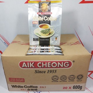Cà phê ít đường Aik Cheong White Coffee (less sugar) bịch 600g (15 gói nhỏ 40g)