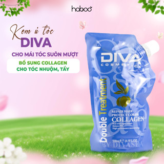 Kem ủ tóc giảm rụng tóc DIVA Collagen Protect Color phục hồi sâu tóc hư tổn, giữ màu dưỡng mượt tóc 500ml