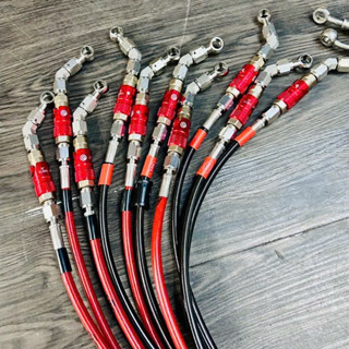 👉 Dây Dầu đầu Ngắt 45 độ, Đầu Nhôm, Nút Ngắt INOX, chiều dài trước 100cm + sau 65cm gắn Trước Tất cả các dòng xe