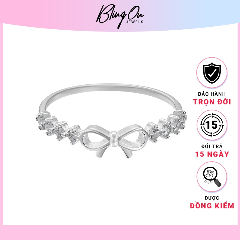 Nhẫn bạc nữ Lovely Cute Bow Ring Silver - Nhẫn bạc ta cao cấp 8333