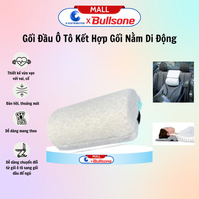 [HỎA TỐC] Gối Đầu Ô tô Kết Hợp Gối Nằm Di Động Cao Cấp Bullsone - Hàng Chính Hãng