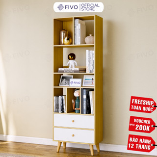 [Freeship Toàn Quốc] Tủ Sách Gỗ Lắp Ráp 5 Tầng FB61 FIVO, 4 Chân Thông Thoáng Dễ Vệ Sinh, Hộc Tủ Tiện Ích