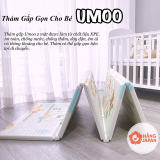 Thảm xốp XPE UMOO cho bé kích thước 1,8m x 2m dày 1cm phủ silicon gấp gọn hàng chính hãng