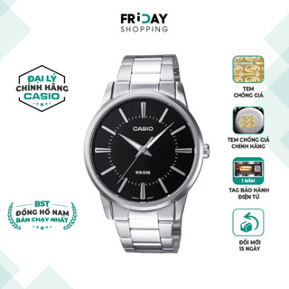 Đồng Hồ Casio Nam MTP-1303D-1AVDF Mặt Tròn Màu Đen Dây Kim Loại Chính Hãng