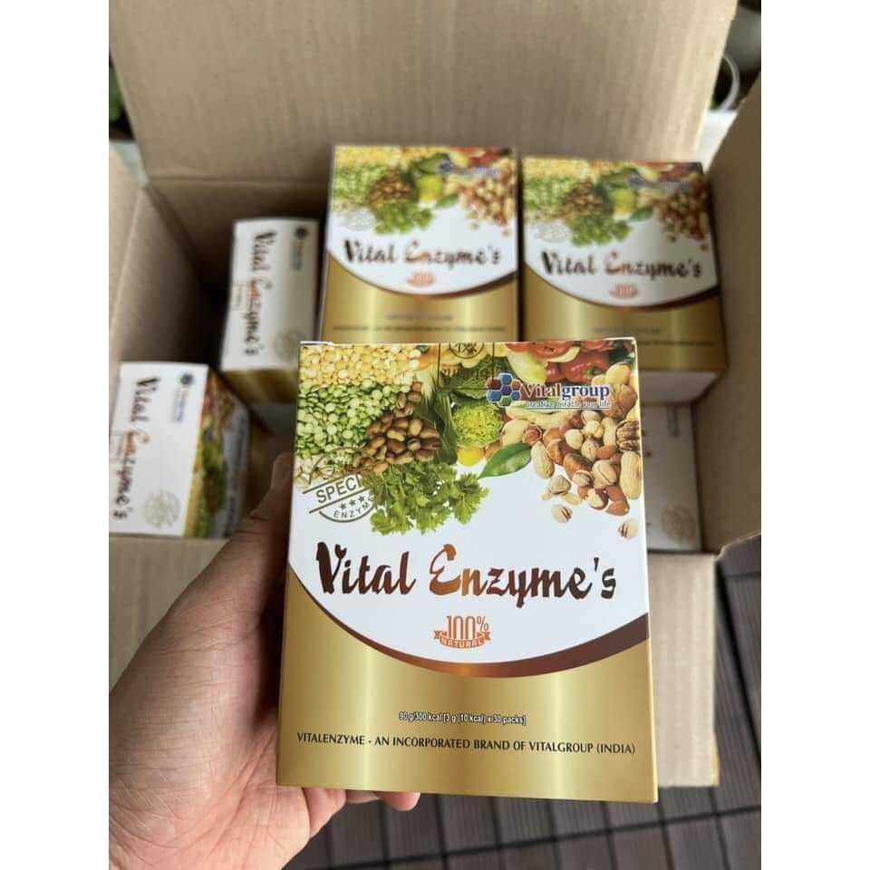 Enzyme Vital Cửa Sổ Vàng chính hãng Hộp 30 gói, tặng kèm Kẽm hỗ trợ ăn ngon, tăng cường sức đề kháng