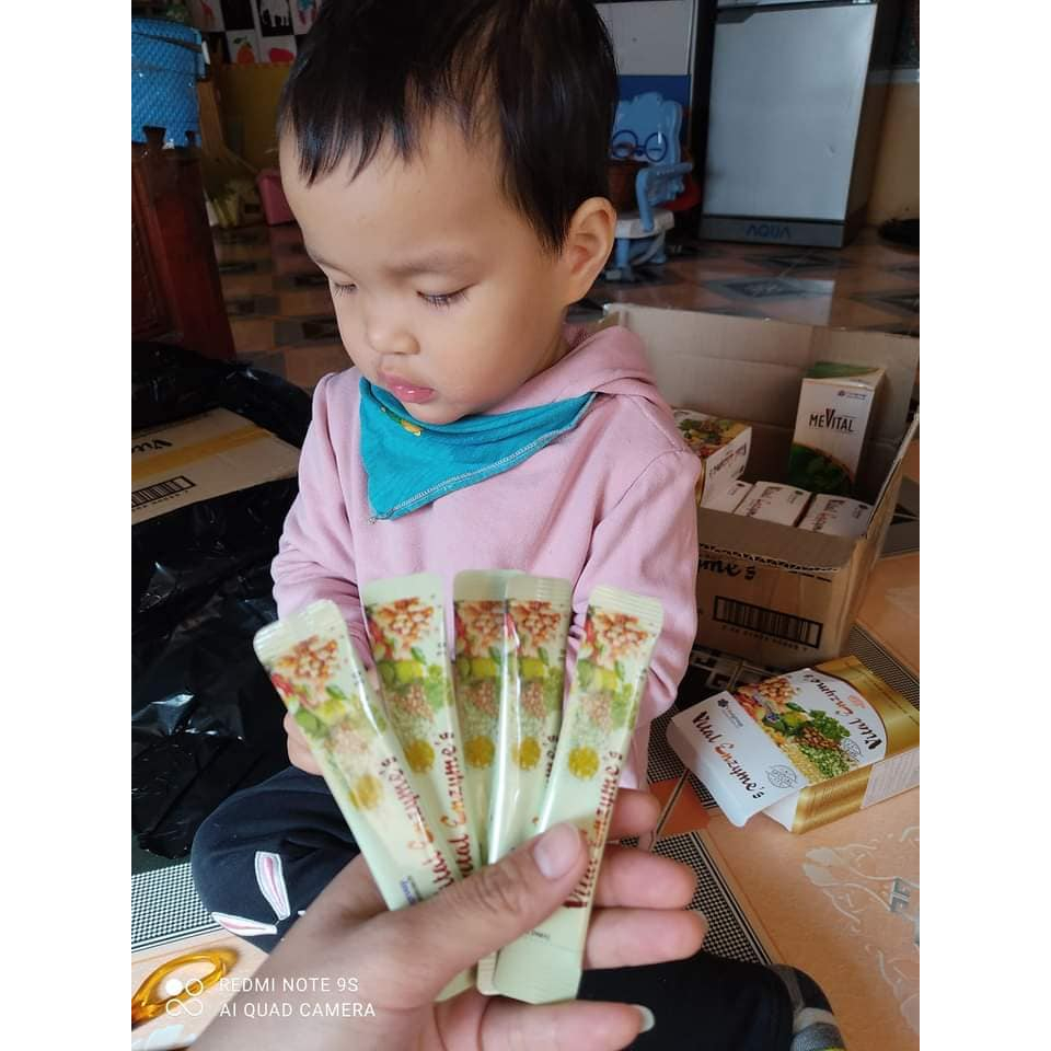 Enzyme Vital Cửa Sổ Vàng chính hãng Hộp 30 gói, tặng kèm Kẽm hỗ trợ ăn ngon, tăng cường sức đề kháng