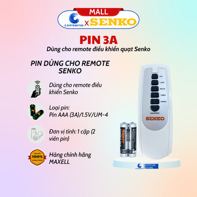 [HỎA TỐC] Pin 3A dùng cho remote điều khiển quạt Senko - 100% chính hãng