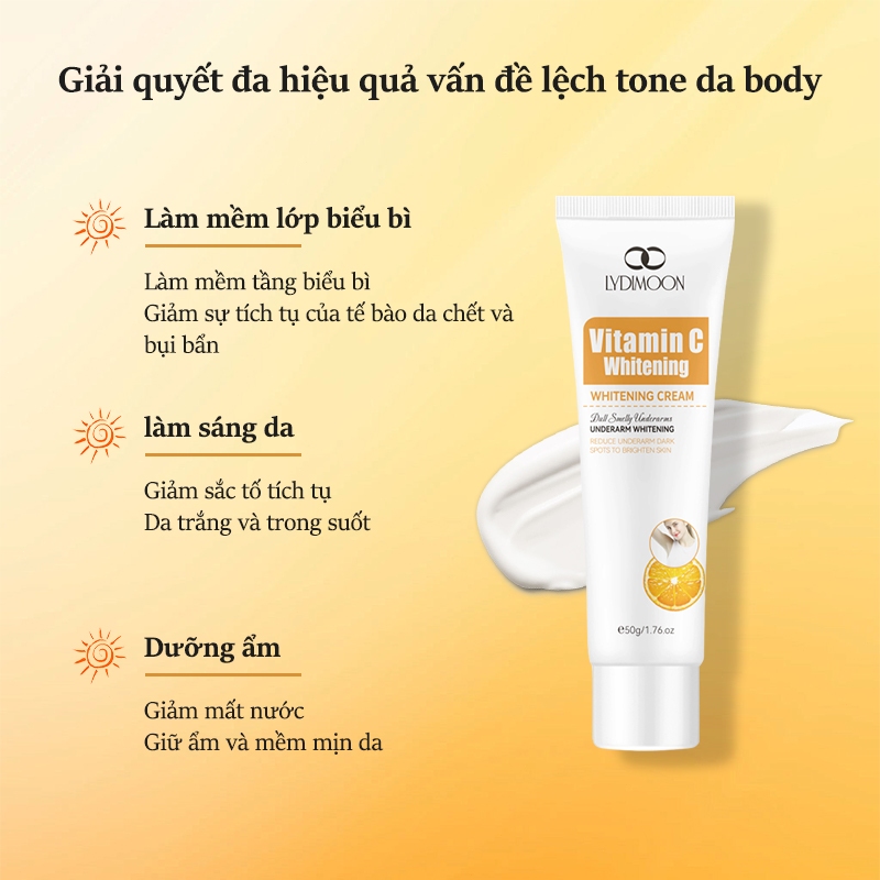 Kem dưỡng thể làm trắng Kem Dưỡng Trắng Da vùng kín 50g Nách Làm trắng mông đầu gối khuỷu tay loại bỏ hắc tố