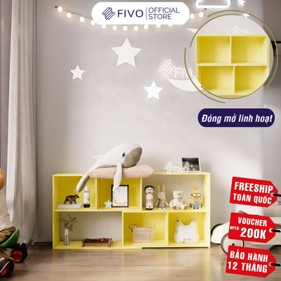 [Freeship Toàn Quốc] Kệ Sách Cho Bé FIVO FB71 Màu Vàng, Lắp Ráp Dễ Dàng Chất Liệu Gỗ Cao Cấp, An Toàn, Nhiều Màu Sắc