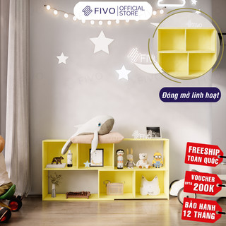   Freeship Toàn Quốc  Kệ Sách Cho Bé FIVO FB71 Màu Vàng Lắp Ráp Dễ Dàng Chất Liệu Gỗ Cao Cấp An Toàn Nhiều Màu Sắc 