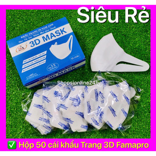  ✅   Hộp 50 cái   Khẩu trang 3D Nhật unicharm 5D Mask Famapro Nam Anh chính hãng 
