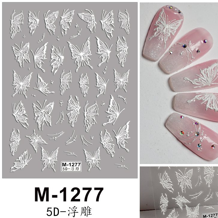 stcker trang trí móng hình bướm 5d M1277