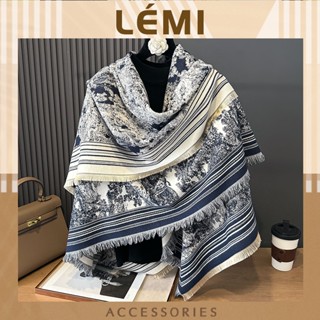 [LOẠI 1] Khăn dạ vuông 135cm hoạ tiết 2 mặt đối màu dệt tơ siêu xinh khăn dạ to cao cấp Thu Đông Lémi Accessories