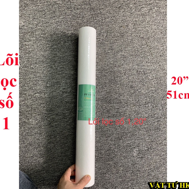 Lõi lọc nước dài 20 inch số 1 PP 5 micron, lọc đầu nguồn (51cm) 20in thay máy lọc công nghiệp  Tốt
