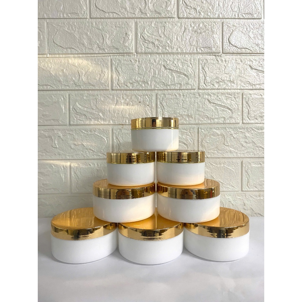 Hủ 100g nắp xi vàng : lòng 100g kem + hủ 150g