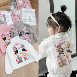 Áo khoác Gió 2 lớp LABUBU cho Bé Gái, Chất Vải Gió Siêu Cute mẫu Mới 2024