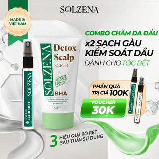 Combo Solzena Tẩy Tế Bào Chết Da Đầu BHA Detox Scalp Scrub 50g Và Nước Hoa Tóc July Rain 10ml
