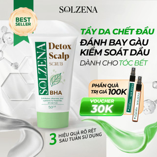 Tẩy Tế Bào Chết Da Đầu BHA Solzena Detox Scalp Scrub Sạch Gàu Ngứa, Ngăn Bết Dầu, Phồng Tóc 50g