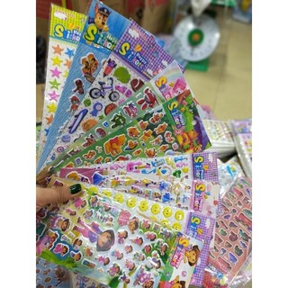 Sỉ 10 Vỉ dán sticker nổi 3D đa dạng mẫu mã kích thước: 24x10cm - SP000438