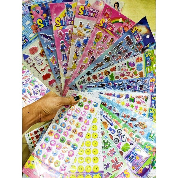 Sỉ 10 Vỉ dán sticker nổi 3D đa dạng mẫu mã kích thước: 24x10cm - SP000438