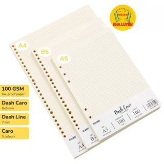  Ruột Sổ Còng Giấy KLONG 120GSM Dòng Kẻ Chấm Line Caro  A5  B5  A4 200 Trang- Ruột Sổ Còng Sắt Klong 