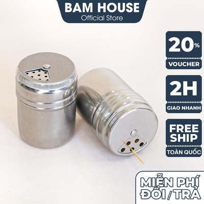 Combo 2 Hủ đựng tăm và đựng tiêu inox Bam House cao cấp HDT01